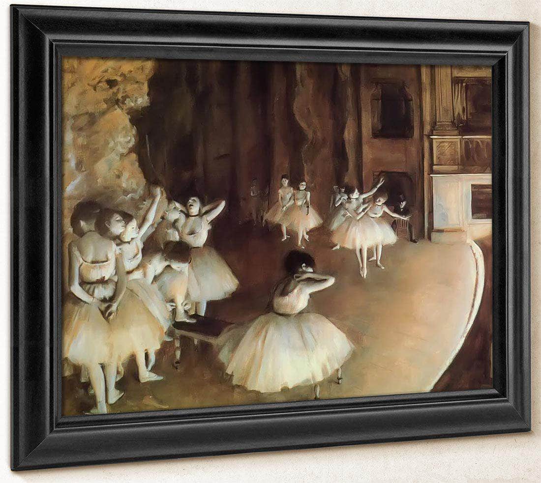 Rehearsal Of A Ballet On Stage By Edgar Degas Fine Art Print