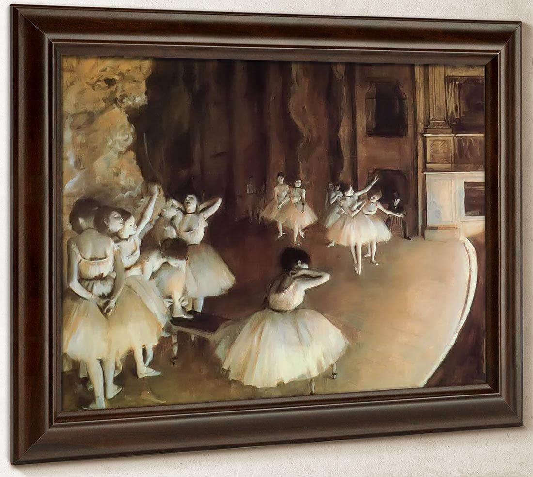 Rehearsal Of A Ballet On Stage By Edgar Degas Fine Art Print