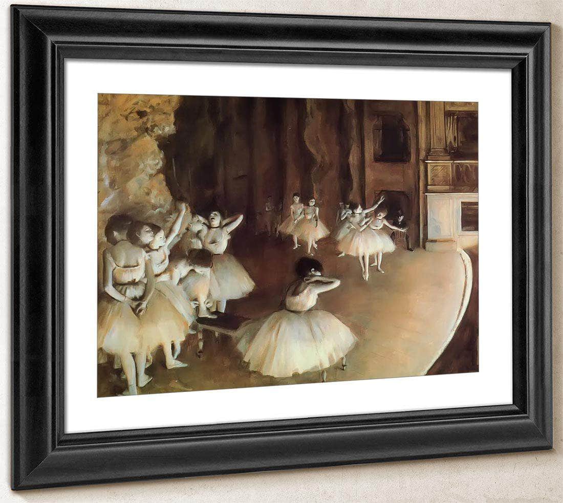 Rehearsal Of A Ballet On Stage By Edgar Degas Fine Art Print