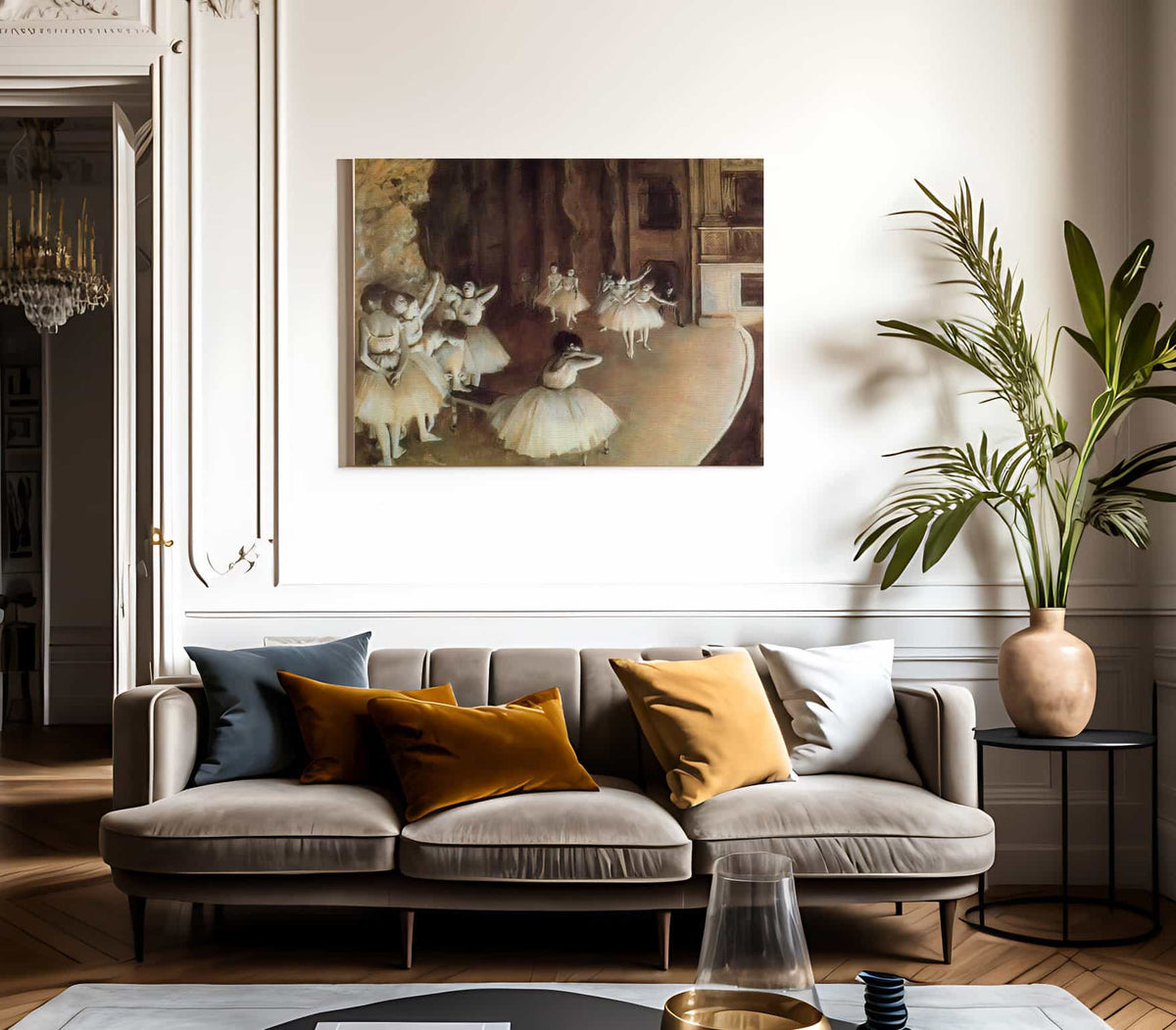 Rehearsal Of A Ballet On Stage By Edgar Degas Fine Art Print