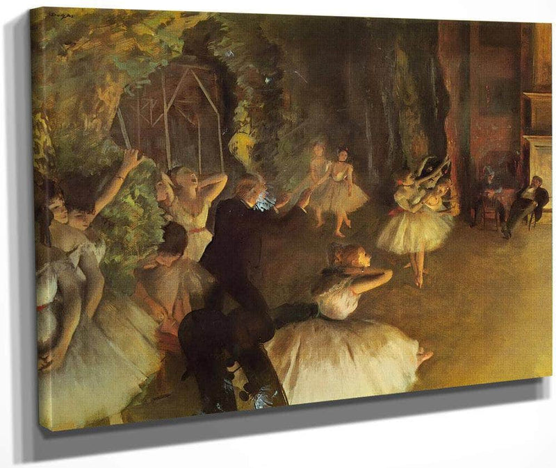 Rehearsal Of Ballet On The Stage By Edgar Degas Fine Art Print