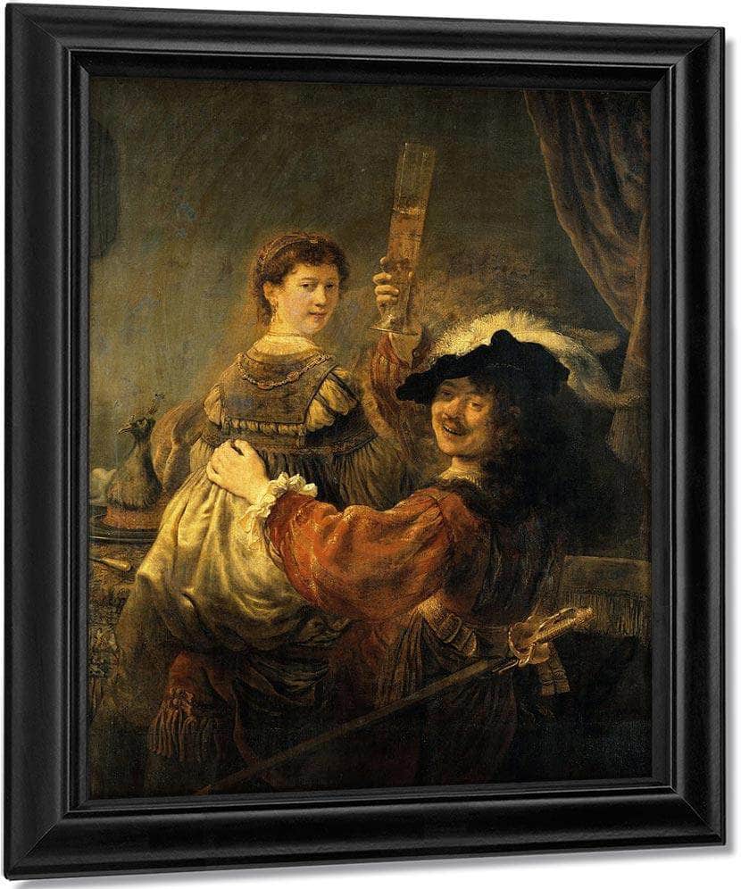Rembrandt And Saskia In The Parable Of The Prodigal Son By Rembrandt Fine Art Print