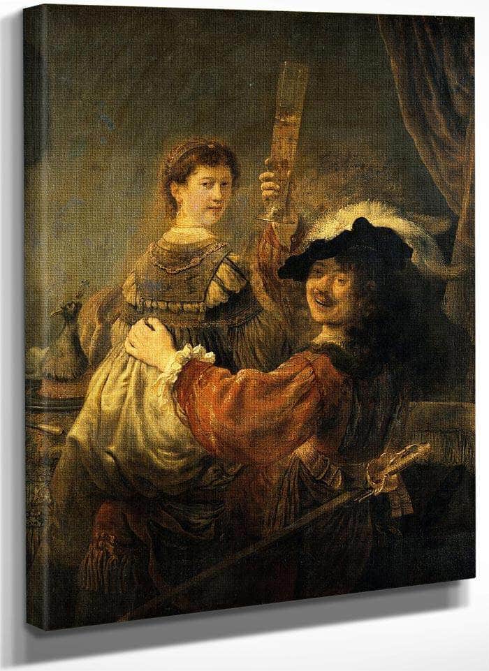 Rembrandt And Saskia In The Parable Of The Prodigal Son By Rembrandt Fine Art Print