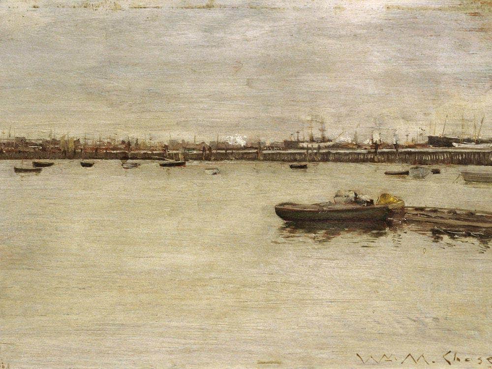 Repair Docks Gowanus Bay By  Chase William Merritt Fine Art Print