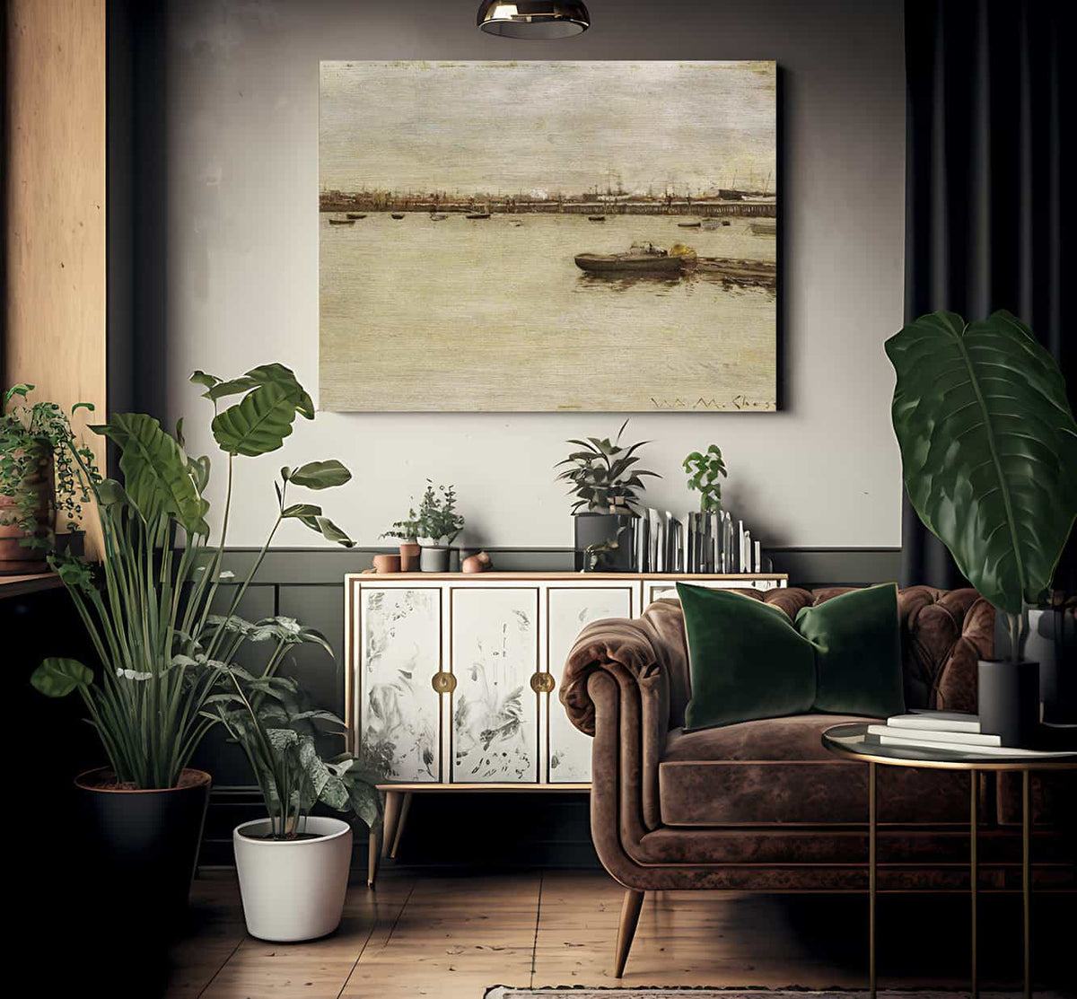 Repair Docks Gowanus Bay By  Chase William Merritt Fine Art Print