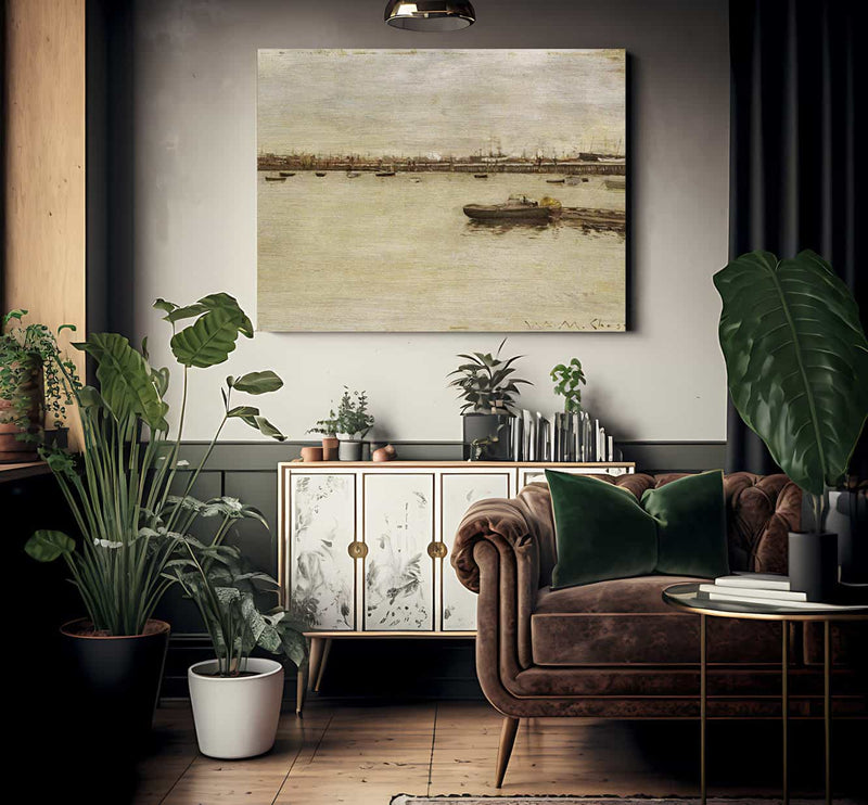 Repair Docks Gowanus Bay By  Chase William Merritt Fine Art Print