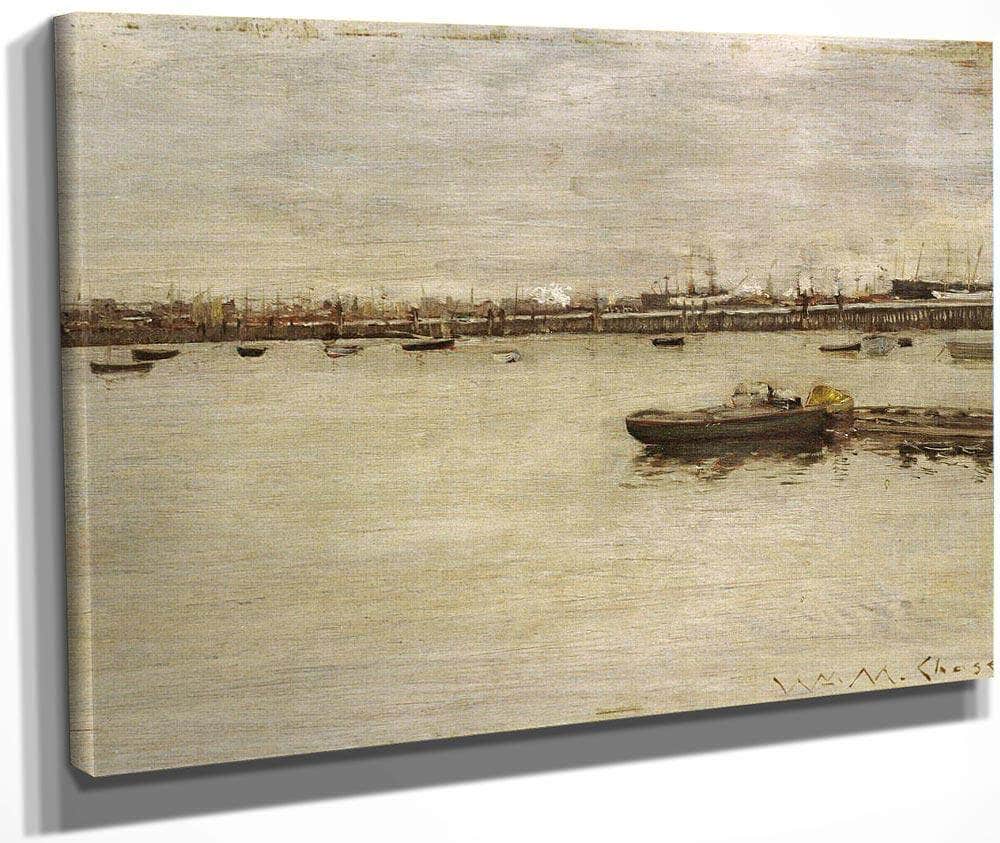 Repair Docks Gowanus Bay By  Chase William Merritt Fine Art Print