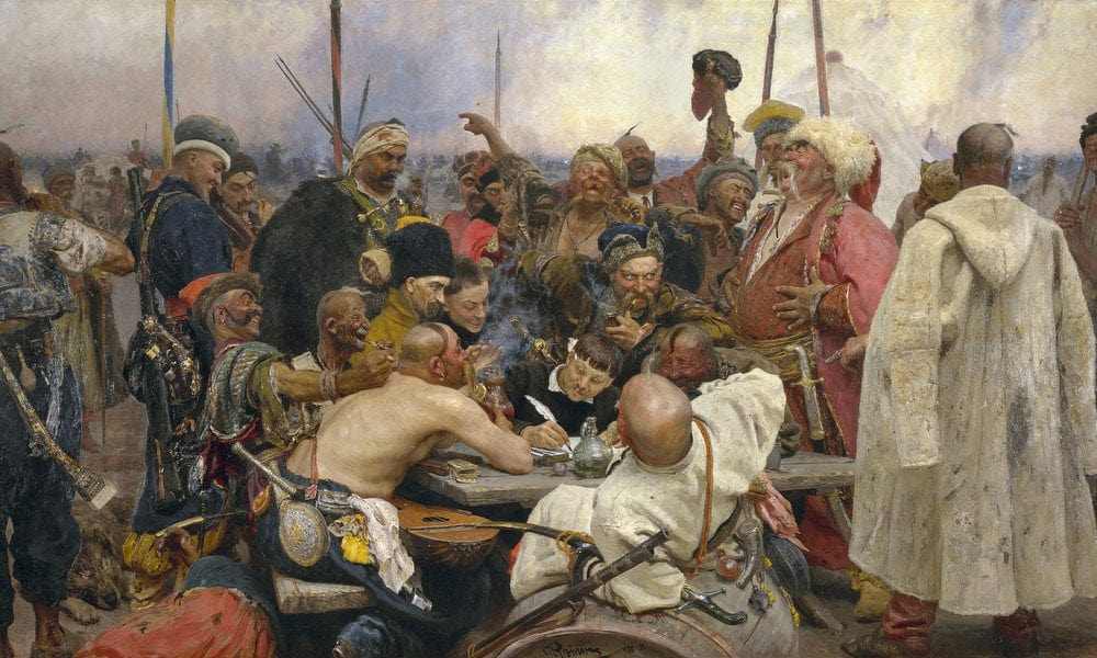 Reply Of The Zaporozhian Cossacks 1891 By Ilya Repin Fine Art Print
