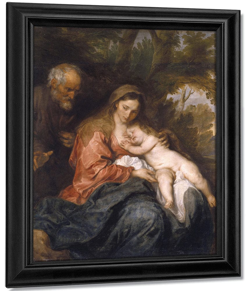 Rest On The Flight Into Egypt By Anthony Van Dyck Fine Art Print
