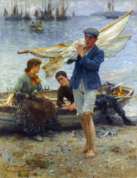 Return From Fishing Painting Henry Scott Tuke Canvas Art Fine Art Print