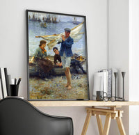Return From Fishing Painting Henry Scott Tuke Canvas Art Fine Art Print