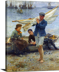 Return From Fishing Painting Henry Scott Tuke Canvas Art Fine Art Print