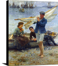 Return From Fishing Painting Henry Scott Tuke Canvas Art Fine Art Print