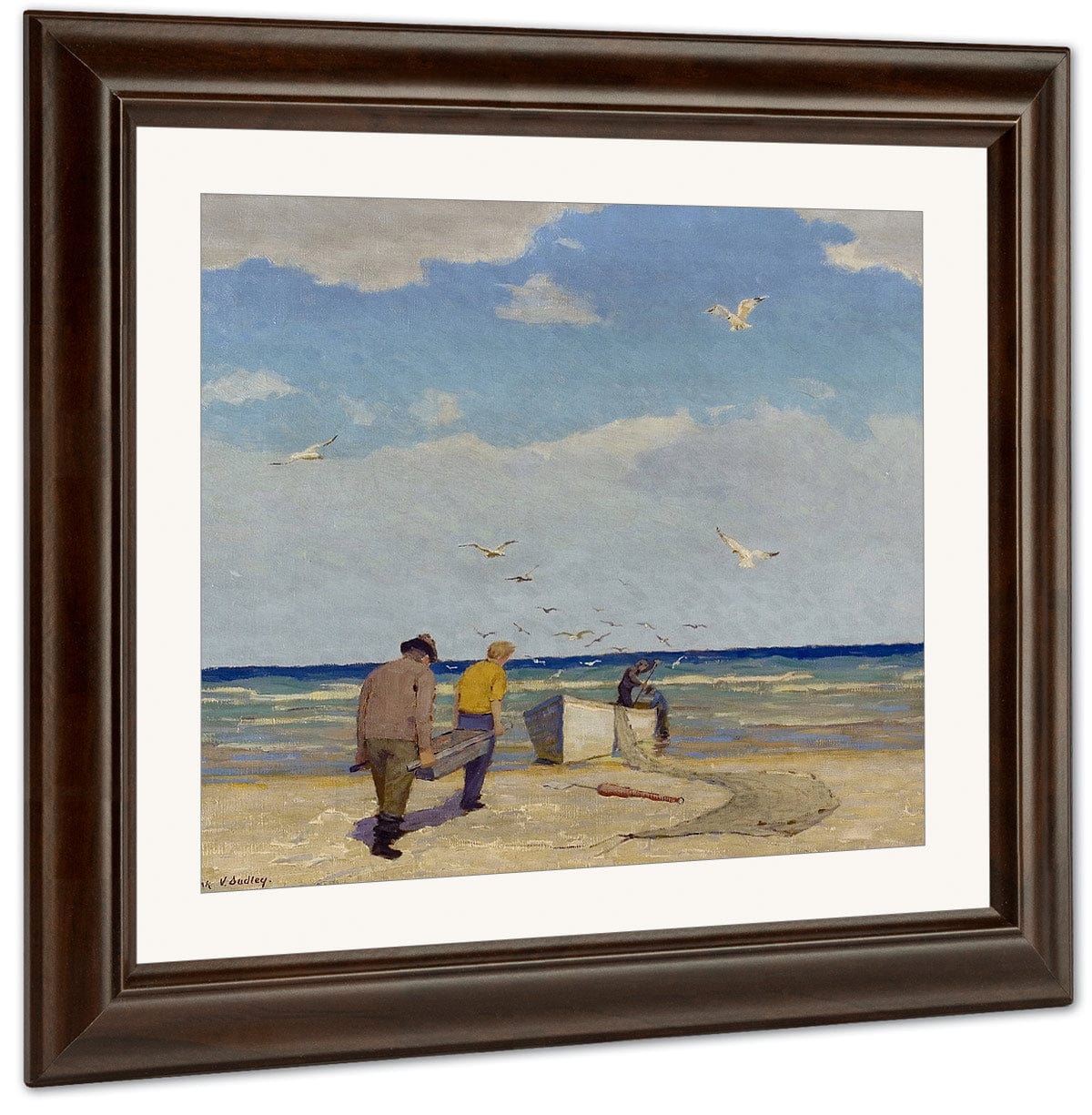 Return Of The Fisherman By Frank V. Dudley Fine Art Print