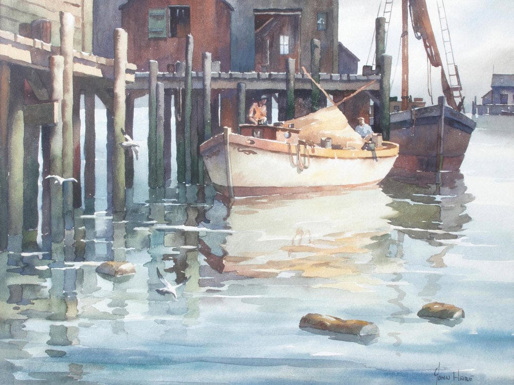 Returning Fishermen, Gloucester By John Knowles Hare Fine Art Print