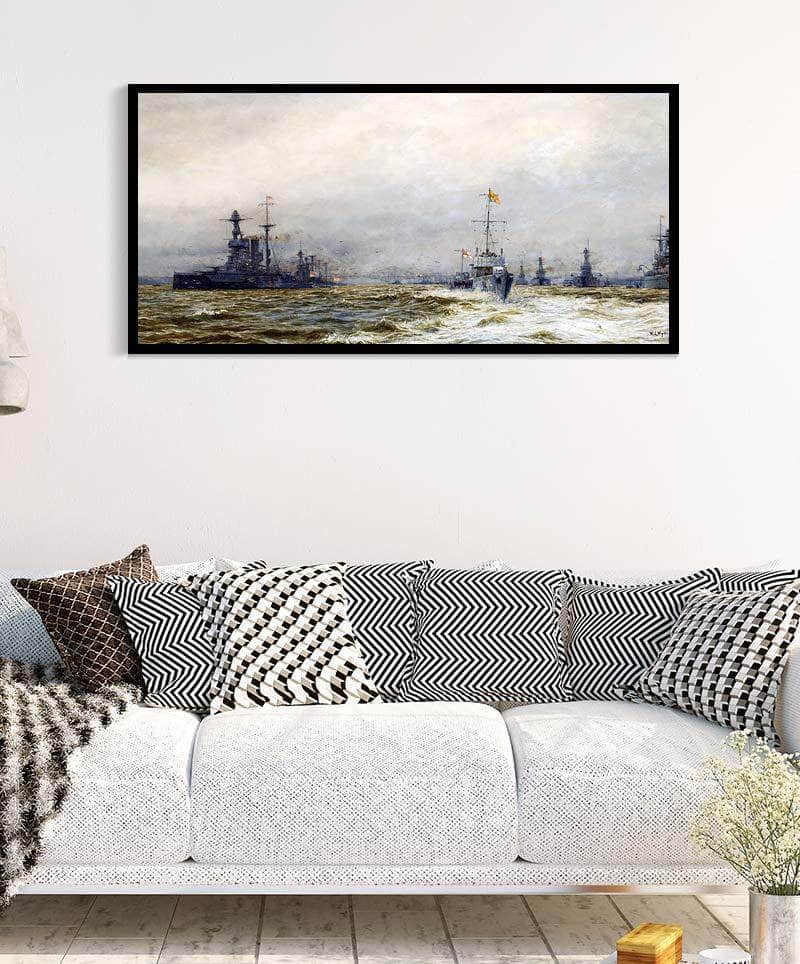 Review Grand Fleet Firth Of Fourth Armistice Painting William Wyllie Canvas Art Fine Art Print