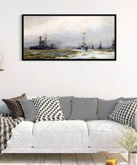 Review Grand Fleet Firth Of Fourth Armistice Painting William Wyllie Canvas Art Fine Art Print