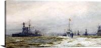 Review Grand Fleet Firth Of Fourth Armistice Painting William Wyllie Canvas Art Fine Art Print