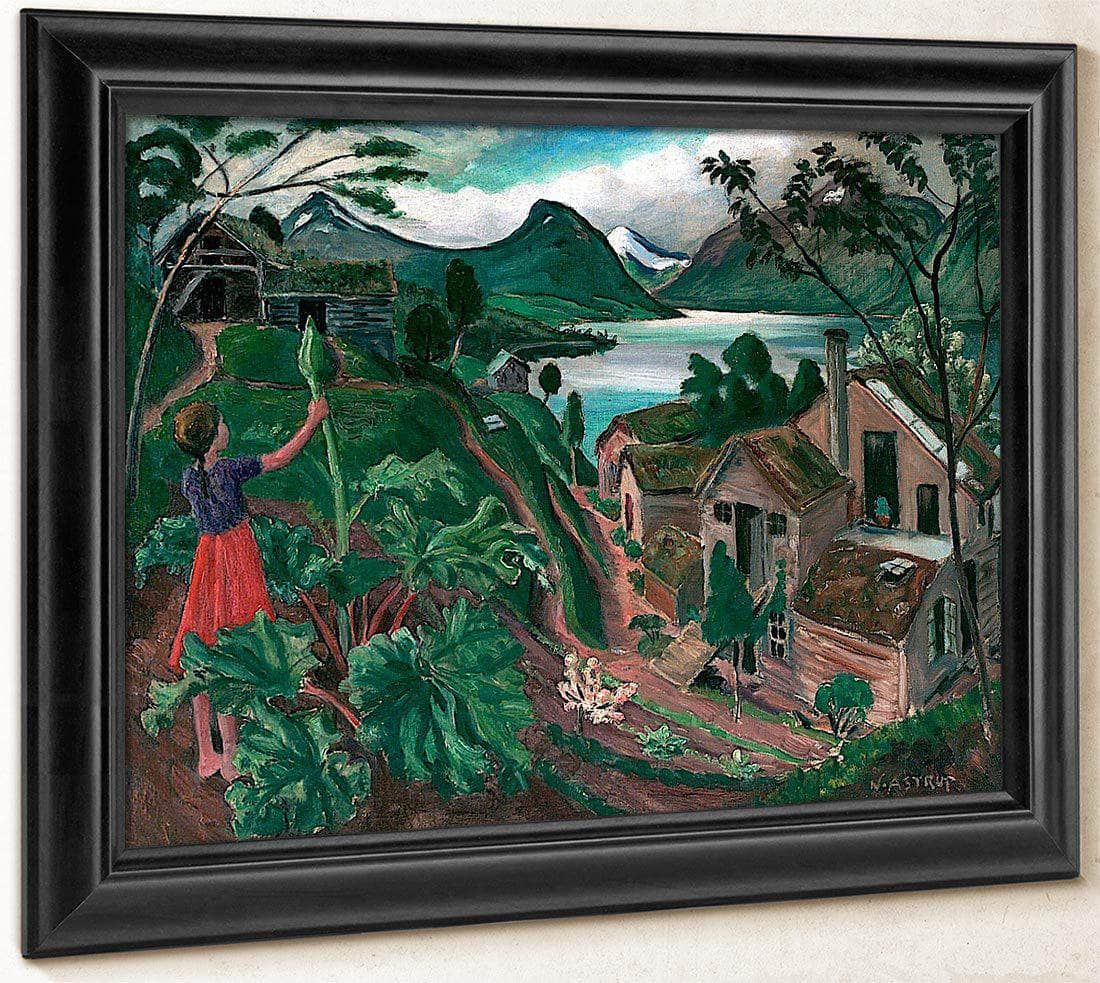 Rhubarb And Little Girl At Sandalstrand By Nicolai Astrup Fine Art Print