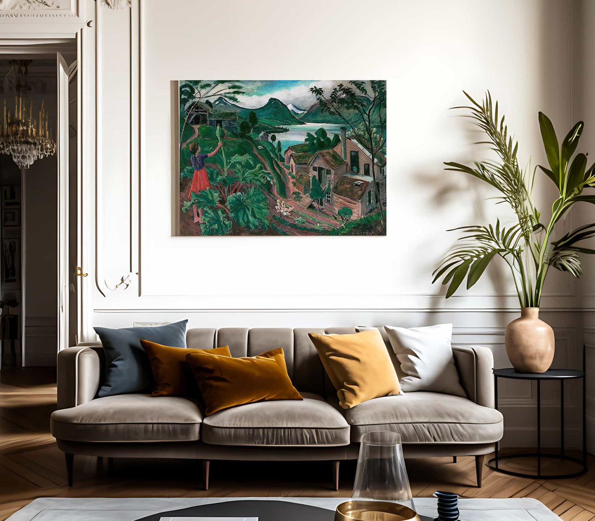 Rhubarb And Little Girl At Sandalstrand By Nicolai Astrup Fine Art Print