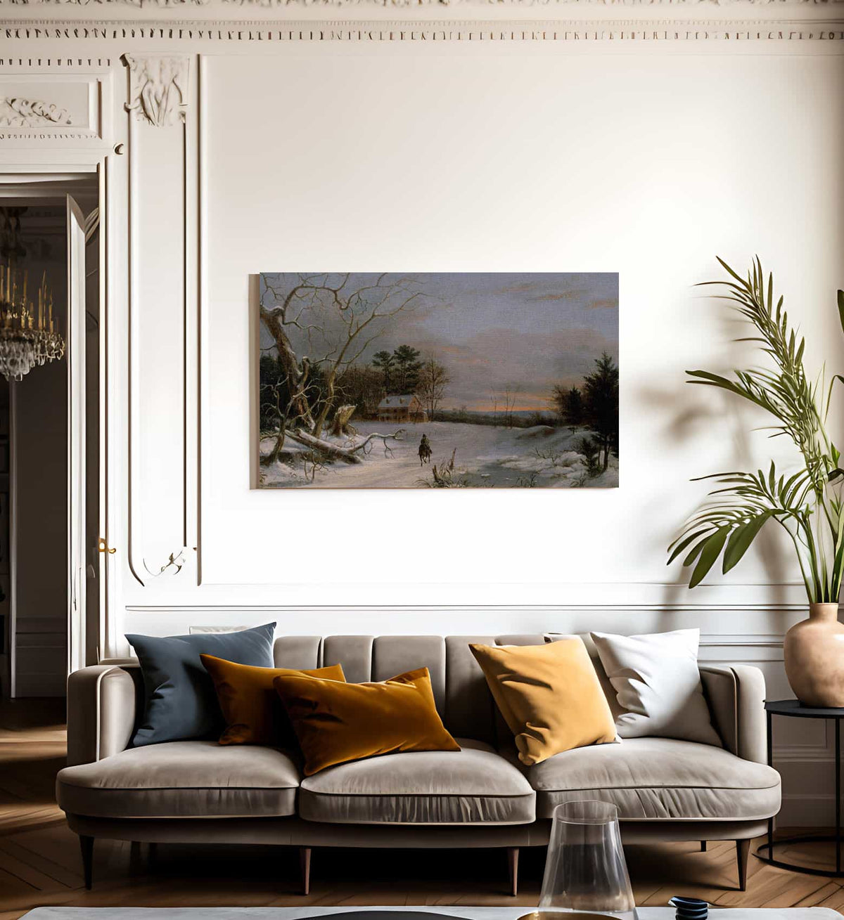 Rider On A Snowy Road By  Birch Thomas Fine Art Print