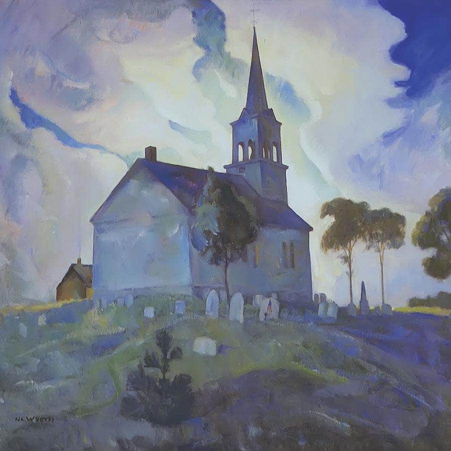 Ridge Church By N.C. Wyeth Fine Art Print