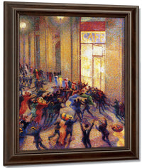 Riot In The Galleria 1909 Oil On Canvas 64X76Cm Pinacoteca Di Brera Milan By Umberto Boccioni Fine Art Print