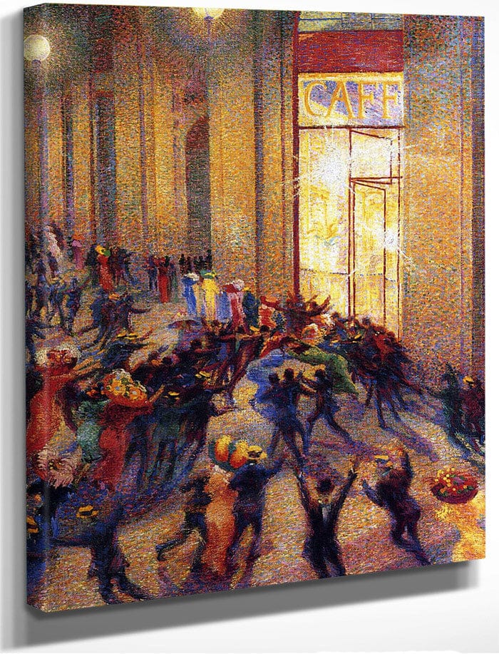 Riot In The Galleria 1909 Oil On Canvas 64X76Cm Pinacoteca Di Brera Milan By Umberto Boccioni Fine Art Print