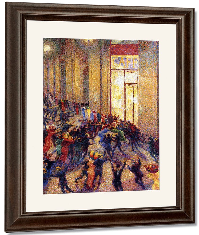 Riot In The Galleria 1909 Oil On Canvas 64X76Cm Pinacoteca Di Brera Milan By Umberto Boccioni Fine Art Print