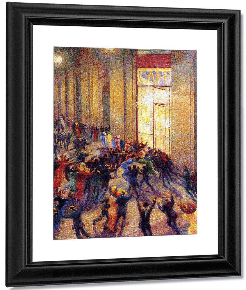 Riot In The Galleria 1909 Oil On Canvas 64X76Cm Pinacoteca Di Brera Milan By Umberto Boccioni Fine Art Print