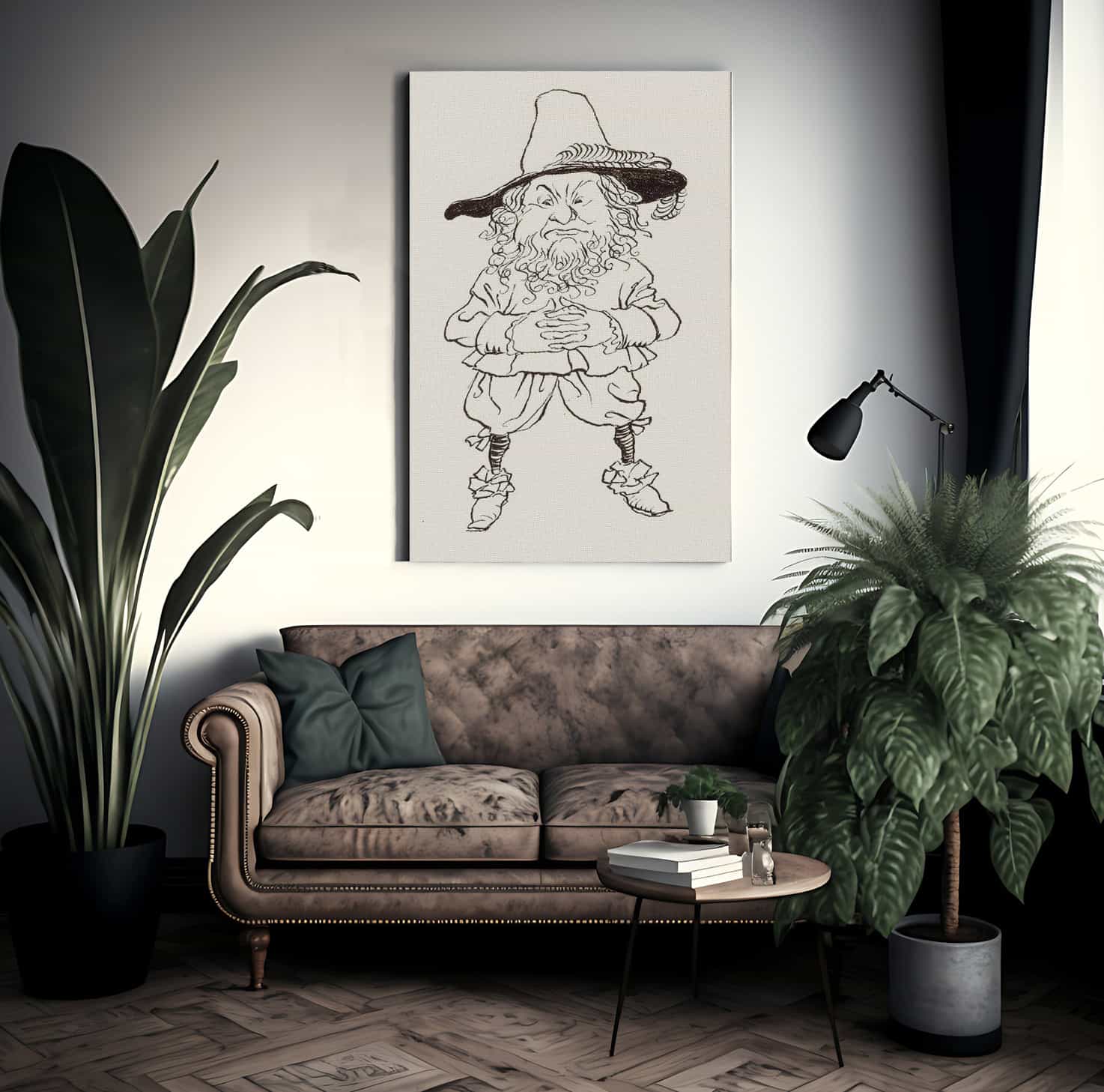 Rip Van Winkle Interior Book Illustration 1916 By Arthur Rackham Fine Art Print