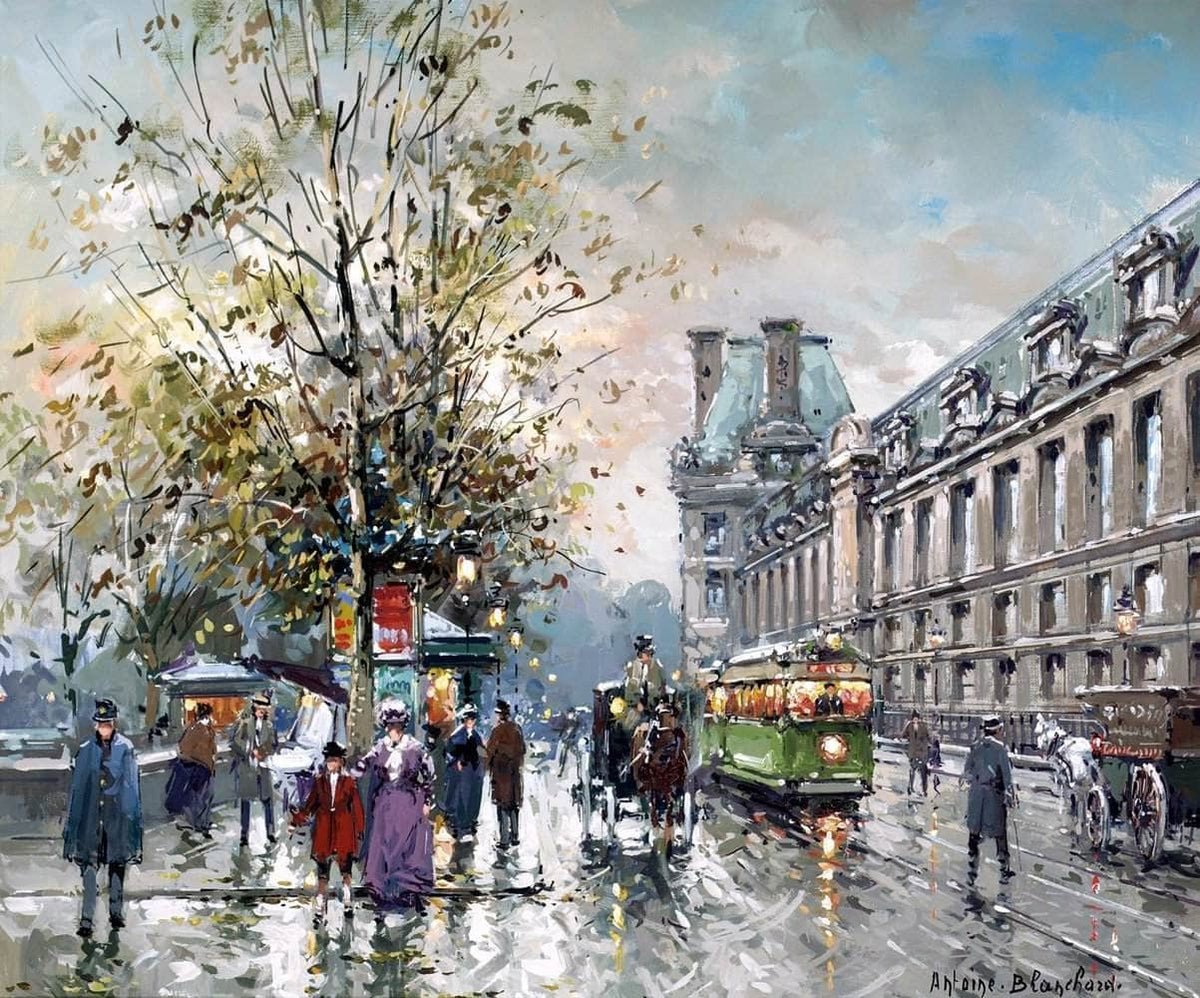 Rive Gauche Painting Antoine Blanchard Canvas Art Fine Art Print