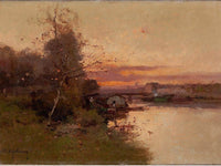 River At Sunset By Eugene Galien Laloue Fine Art Print