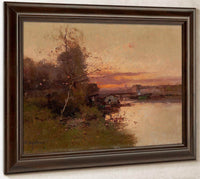 River At Sunset By Eugene Galien Laloue Fine Art Print