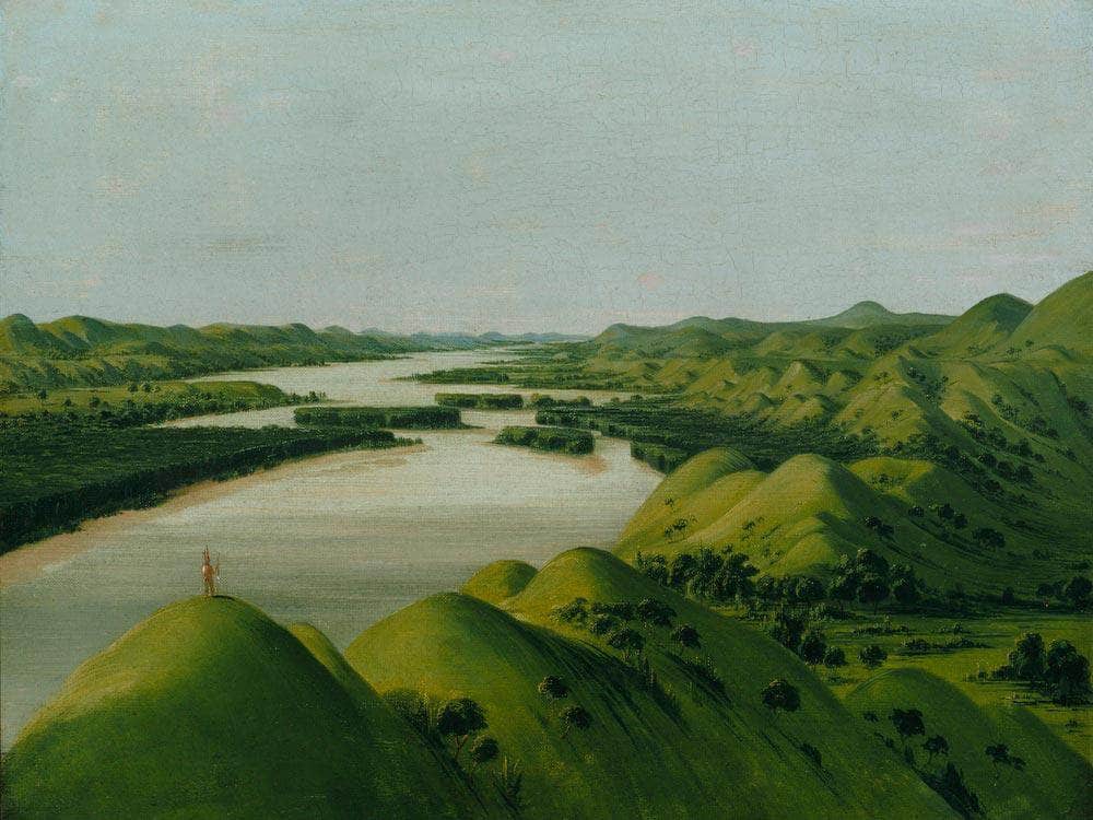 River Bluffs, 1320 Miles Above St. Louis By George Catlin Fine Art Print