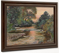 River Landscape At Sunset By Joseph Kleitsch Fine Art Print