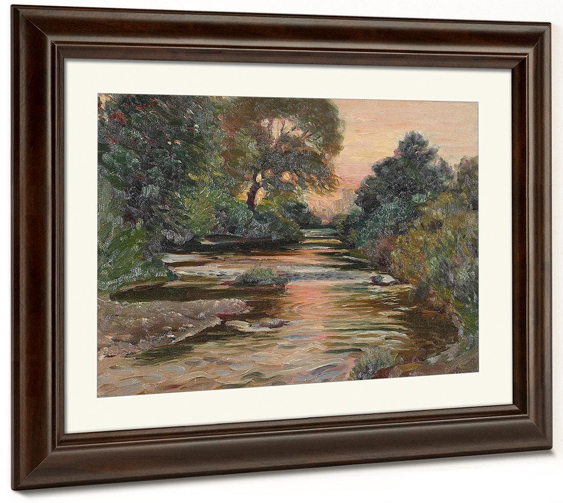 River Landscape At Sunset By Joseph Kleitsch Fine Art Print