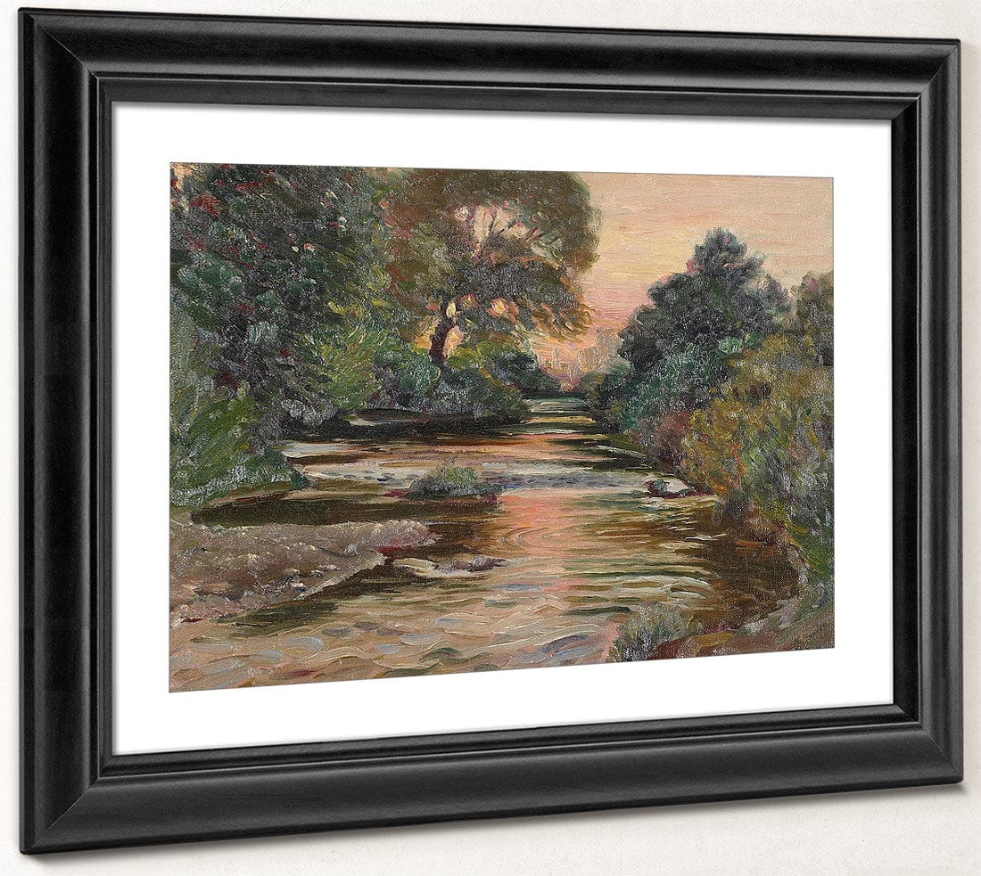 River Landscape At Sunset By Joseph Kleitsch Fine Art Print