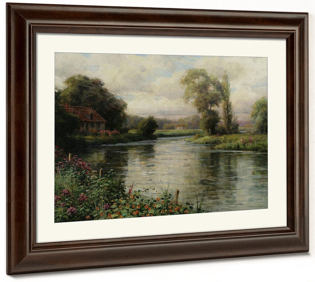 River Landscape By Louis Aston Knight Fine Art Print