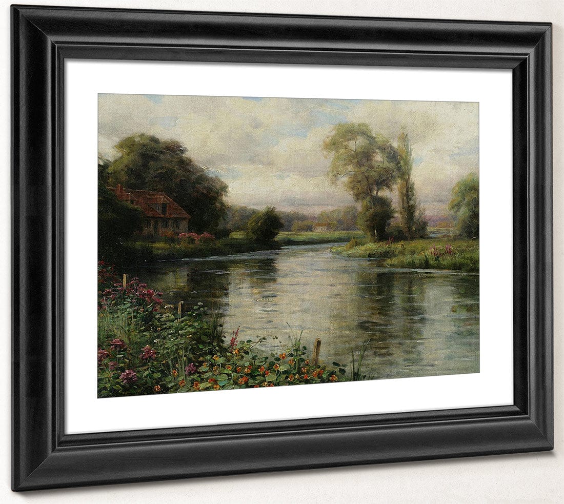 River Landscape By Louis Aston Knight Fine Art Print
