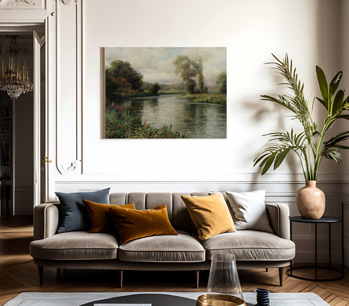 River Landscape By Louis Aston Knight Fine Art Print