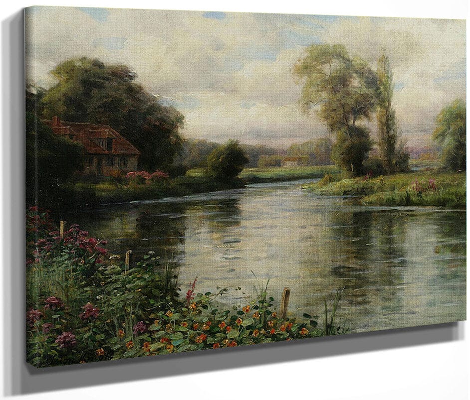 River Landscape By Louis Aston Knight Fine Art Print