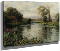 River Landscape By Louis Aston Knight Fine Art Print
