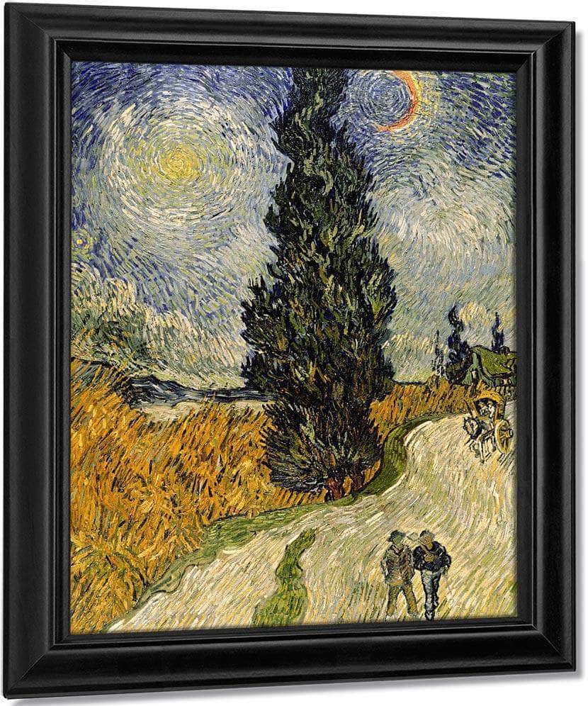 Road With Cypresses By Vincent Van Gogh Fine Art Print