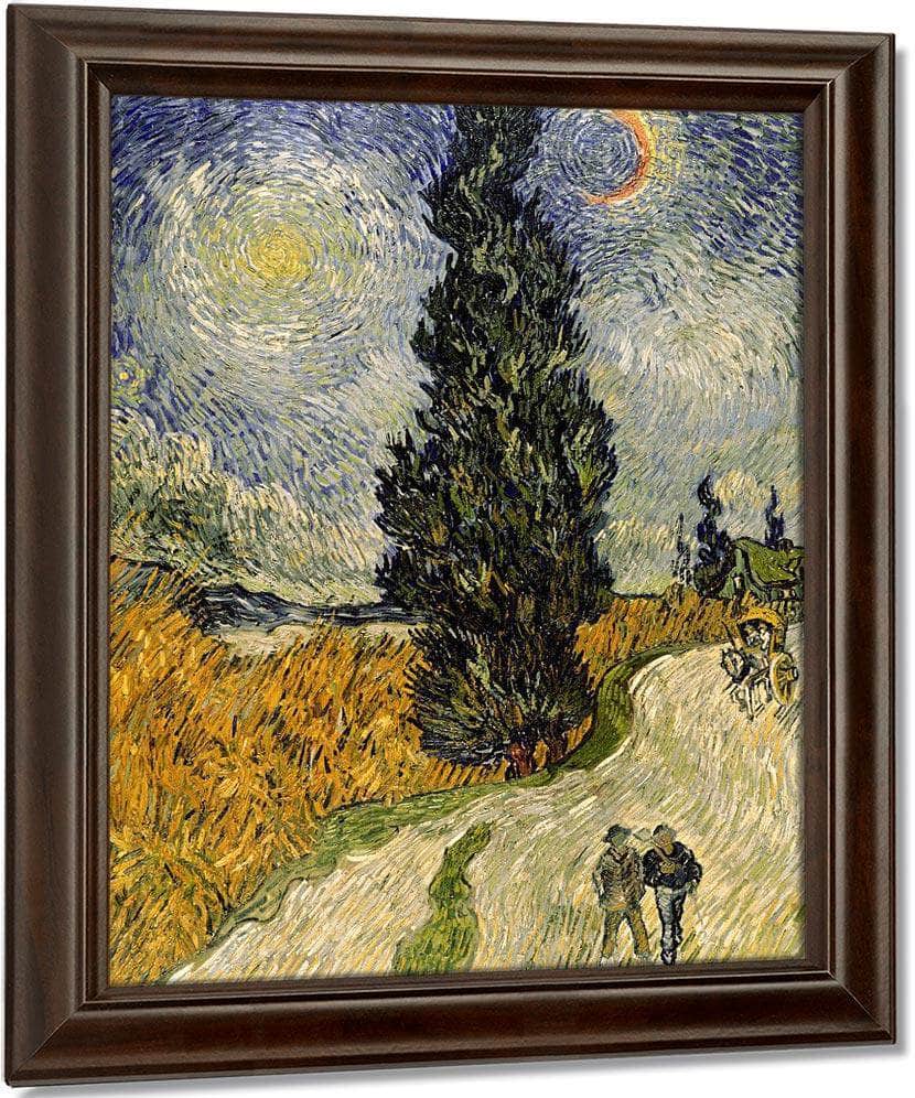 Road With Cypresses By Vincent Van Gogh Fine Art Print