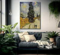 Road With Cypresses By Vincent Van Gogh Fine Art Print