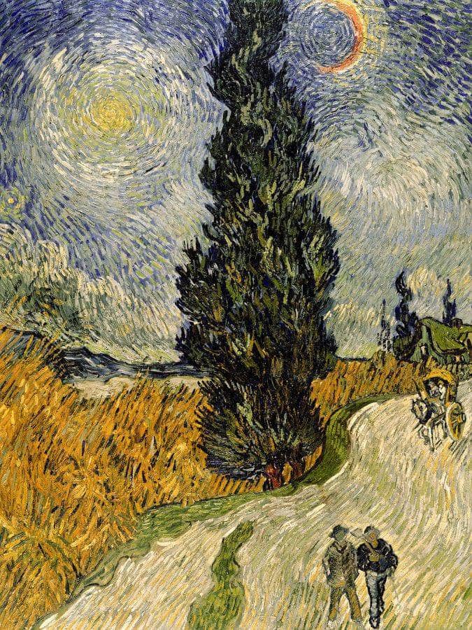 Road With Cypresses By Vincent Van Gogh Fine Art Print