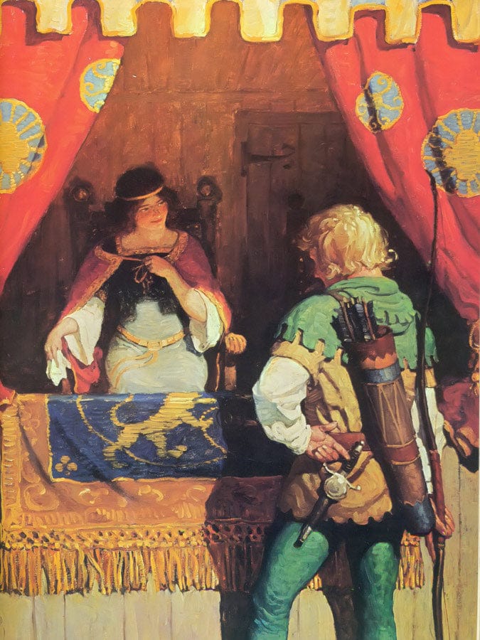 Robin Meets Maid Marian By NC Wyeth Fine Art Print