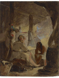 Robinson Crusoe And Friday In The Cave By Thomas Sully Fine Art Print