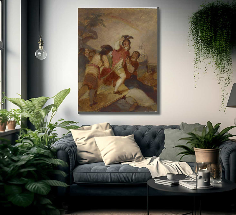 Robinson Crusoe And His Man Friday Leave The Island By Thomas Sully Fine Art Print